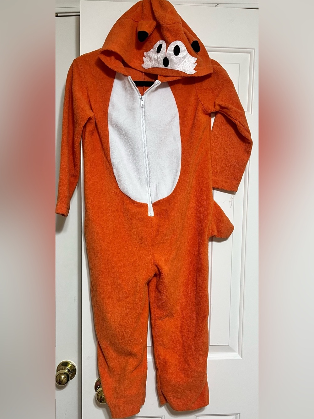 Kids Orange Fox One-Piece Hooded Costume Halloween outfit-M